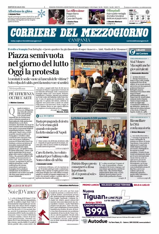 Prima-pagina-corriere del mezzogiorno-del-2024-07-30